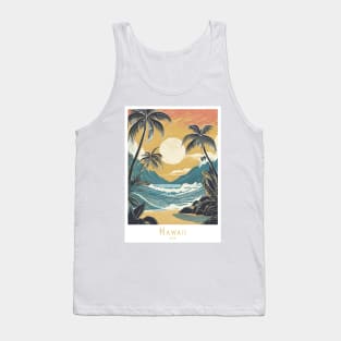 Vintage Hawaii Travel Poster Tank Top